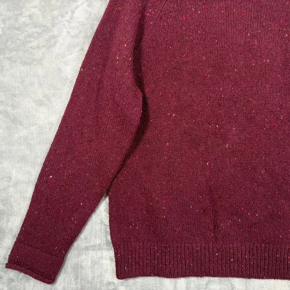 Banana Republic Donegal Roll Neck Sweater Mens Medium Burgundy Red Wool Blend